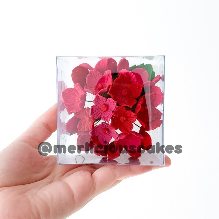 

New Arrival Hydrangea Merah Red Bunga Gumpaste Flower Cake Kue Topper