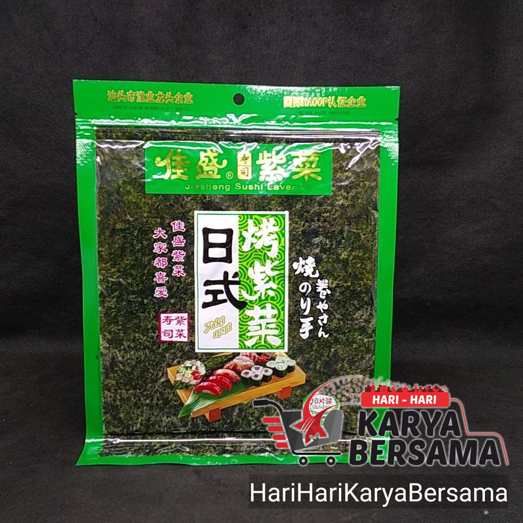 

JIASHENG YAKI NORI SUSHI LAVER ISI 10'S X 28GR