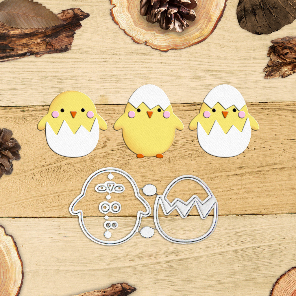 

MangoCraft Cute Broken Eggs Chicken Cutting Dies DIY Scrapbooking Supplies Metal Cut Dies Knife Mold For Cards Albums Decor