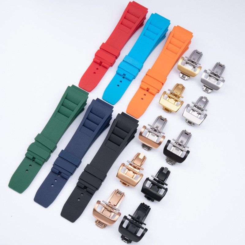 Original Quality Soft Colorful 25mm*20mm Waterproof Natural Rubber Watchband For Richard Mille Watch