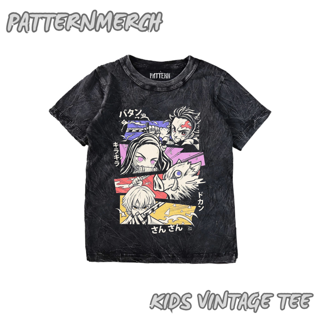 patternmerch "demon slayer" kaos anak | T - shirt kids | baju anak