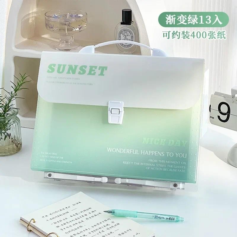 

Office Supplies Expanding folder organizer Paper storage Bag A4 Handheld Folder carpeta organizadora carpetas para archivos