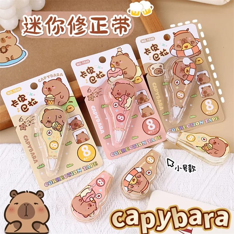 

JP Tipe X Kertas Tip X Correction Tape Motif Karakter Rol Penghapus Pena Stationery Alat Tulis ATK Sekolah Kantor Labubu Capybara