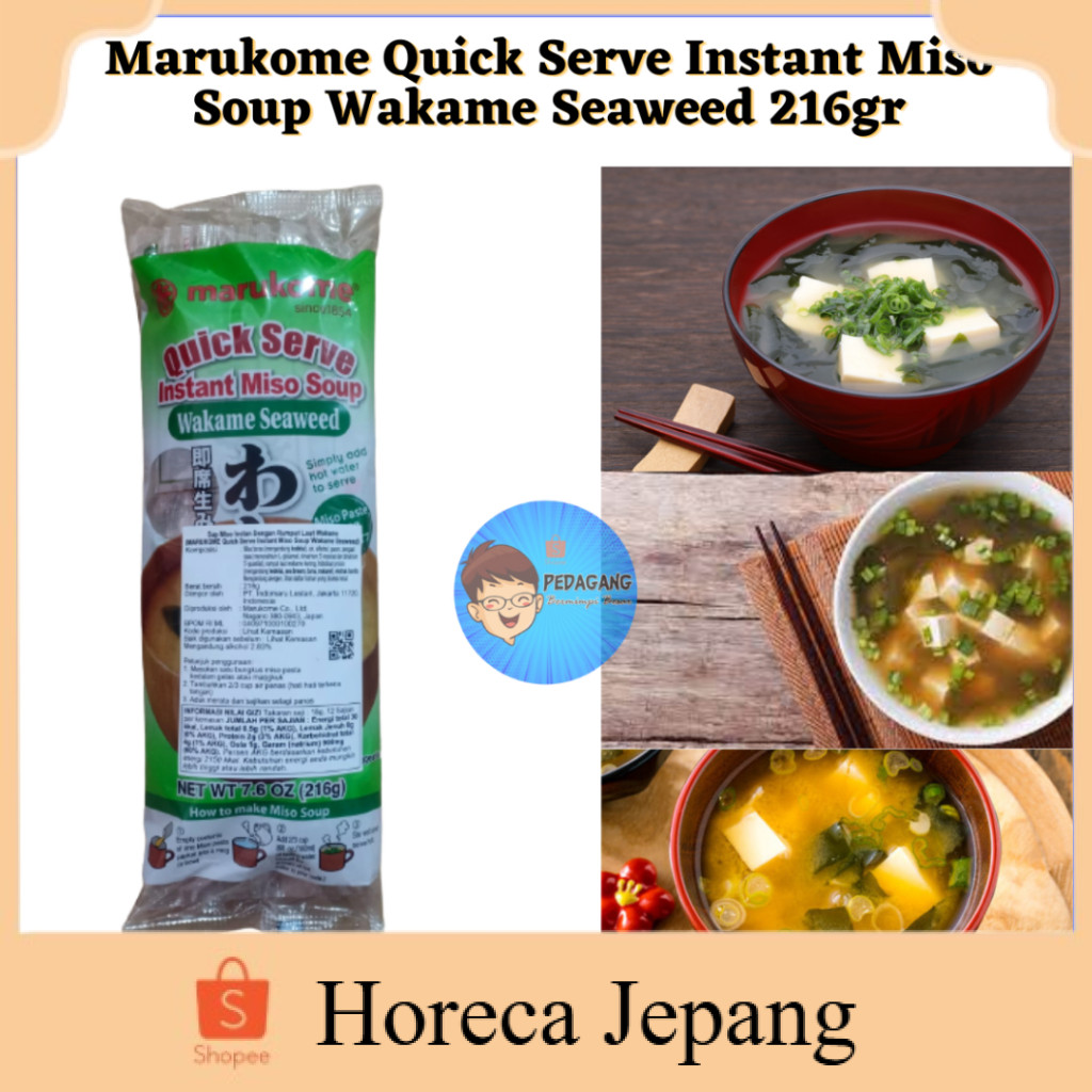 

Marukome Quick Serve Instant Miso Soup Wakame Seaweed 216gr/ Miso Soup / Miso Instan