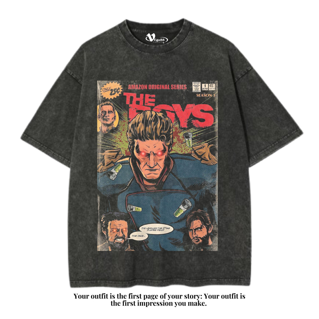 VEGA88 *marvel the boys* Kaos oversize | t-shirt oversized | kaos washed | washing | vintage tee