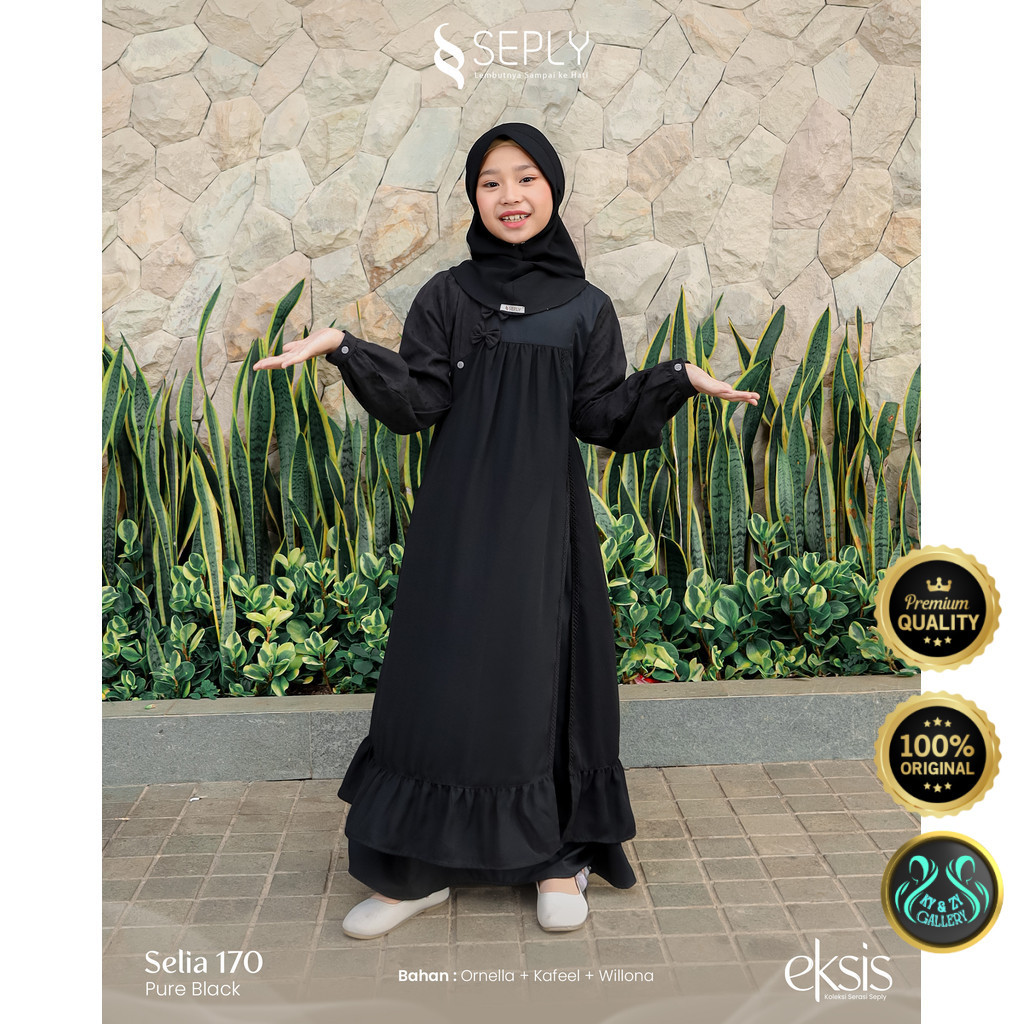 Seply Ethica | Sarimbit Keluarga Lebaran Terbaru Eksis 275 Gamis Anak Selia 170 Polos