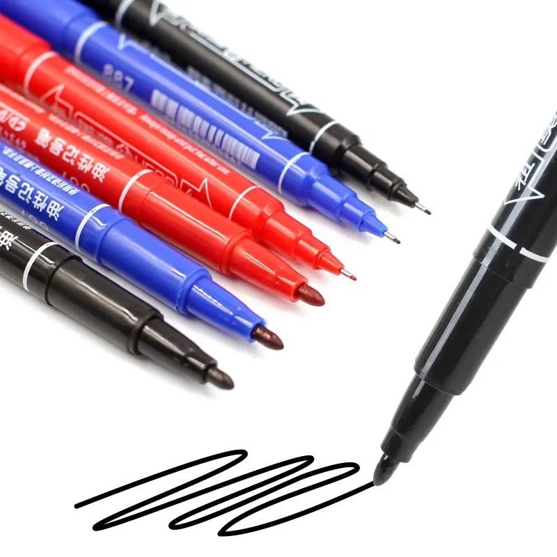 

3Pcs/Set Dual Tip 0.5/1.0 mm Nib Oily Marker pen Waterproof Red Black Manga Art Marker Pens Student School Office Stationery
