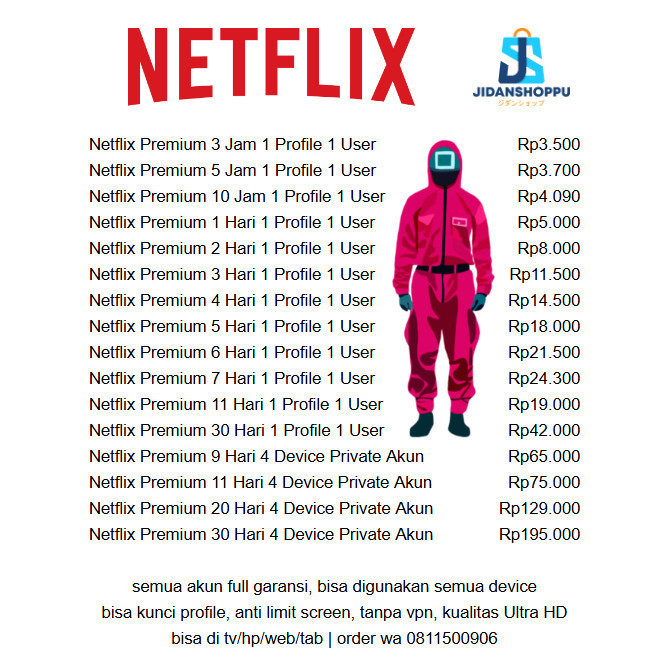 [NFX] NETFLIX BULANAN DAN TAHUNAN NO ADS 1 TAHUN