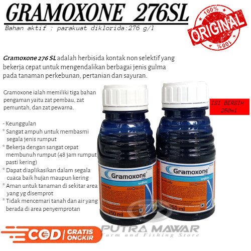 Herbisida Sistemik Gramoxone 276SL 250ML Obat Gramason Pembasmi Gulma Alang-alang Rumput Teki Liar