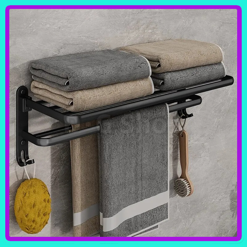 D·G Shop Rak Sudut Dinding Rak Besi Gantung Gantungan Handuk Rak Handuk Rak Toilet Rak Kamar Mandi T