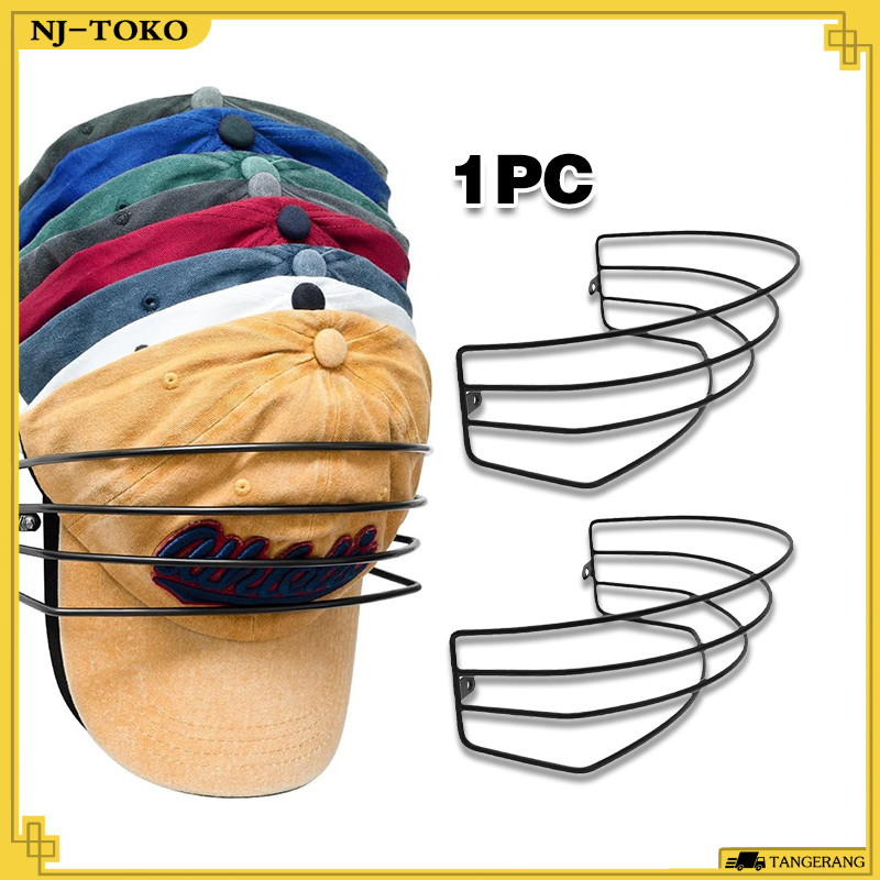 Rak Topi Dinding Tempel Baja Karbon Rak Gantungan Topi Untuk Rumah, Toko, Supermarket