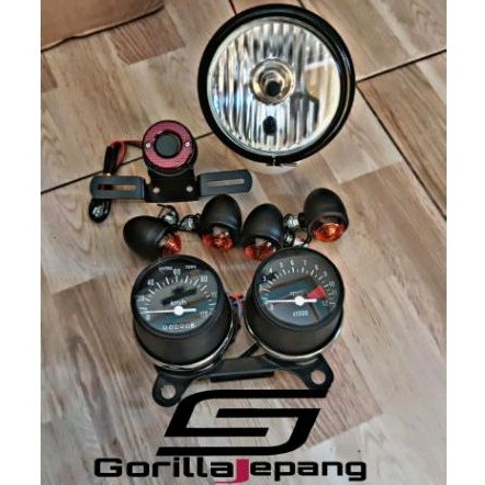 paket lampu depan jute set sen dan lampu stop speedometer rpm japstyle custom GL TIGER GLPRO SCORPIO