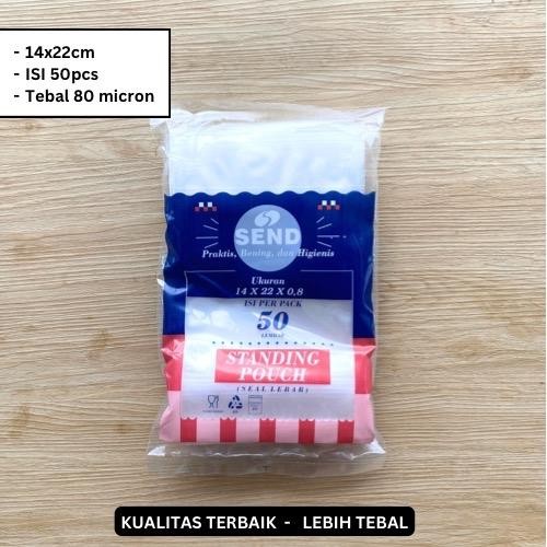 

SEND Standing Pouch Klip Plastik Seal Lebar Bahan Tebal Kuat Grade Food Higienis Perpack Isi 50pcs