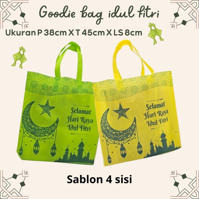 

[ SPESIAL ] GOODIE BAG LEBARAN 38x45x8 Ws 2025 [LUSINAN 12 PCS] /tas spunbond idul fitri
