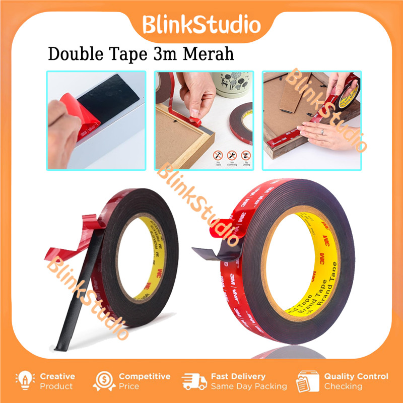 

Double Tape 3m Merah / Lem Double