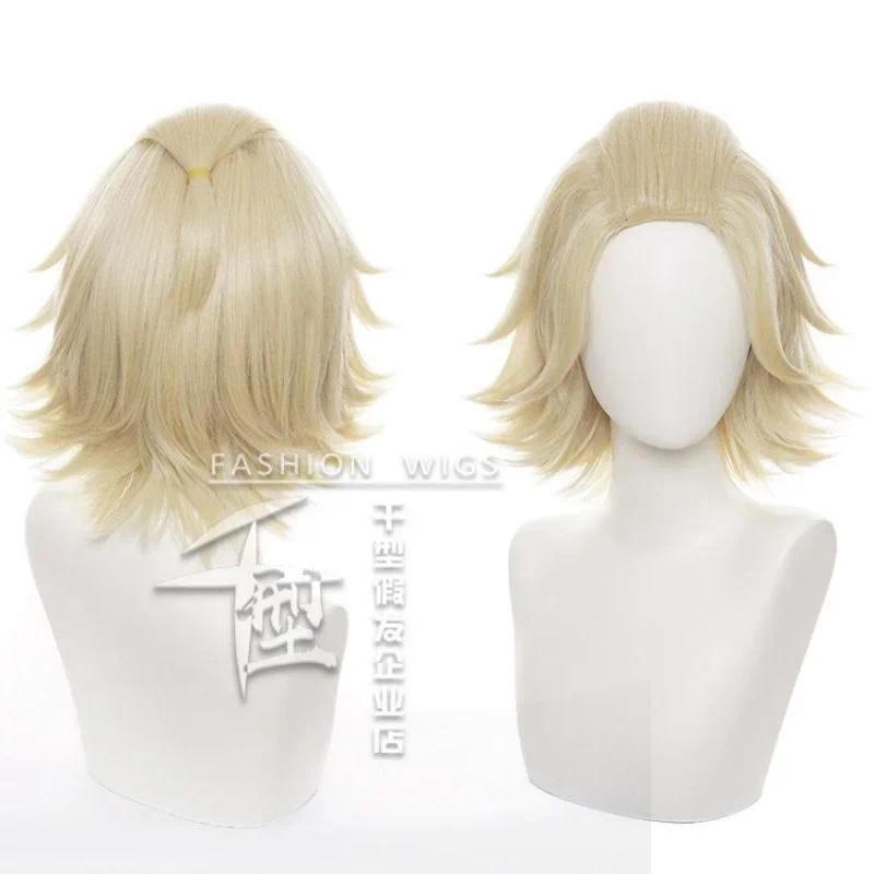Anime Tokyo Revengers Mikey Cosplay Wig Light Blonde Short Hair Heat Resistant Synthetic Halloween P