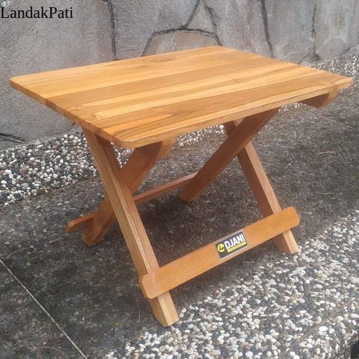 Rekal/ Rehal/ Dampar/ Meja Ngaji/ Meja Lipat Kayu Jati & Pinus 40 cm - Coklat Jati Laris SHP9074