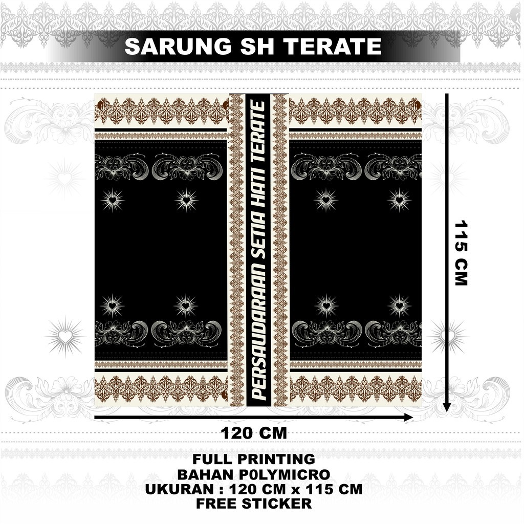 Sarung Pria Motif Batik SH Terate Full Printing Dengan Desain Terbaru BY BajuMurah48