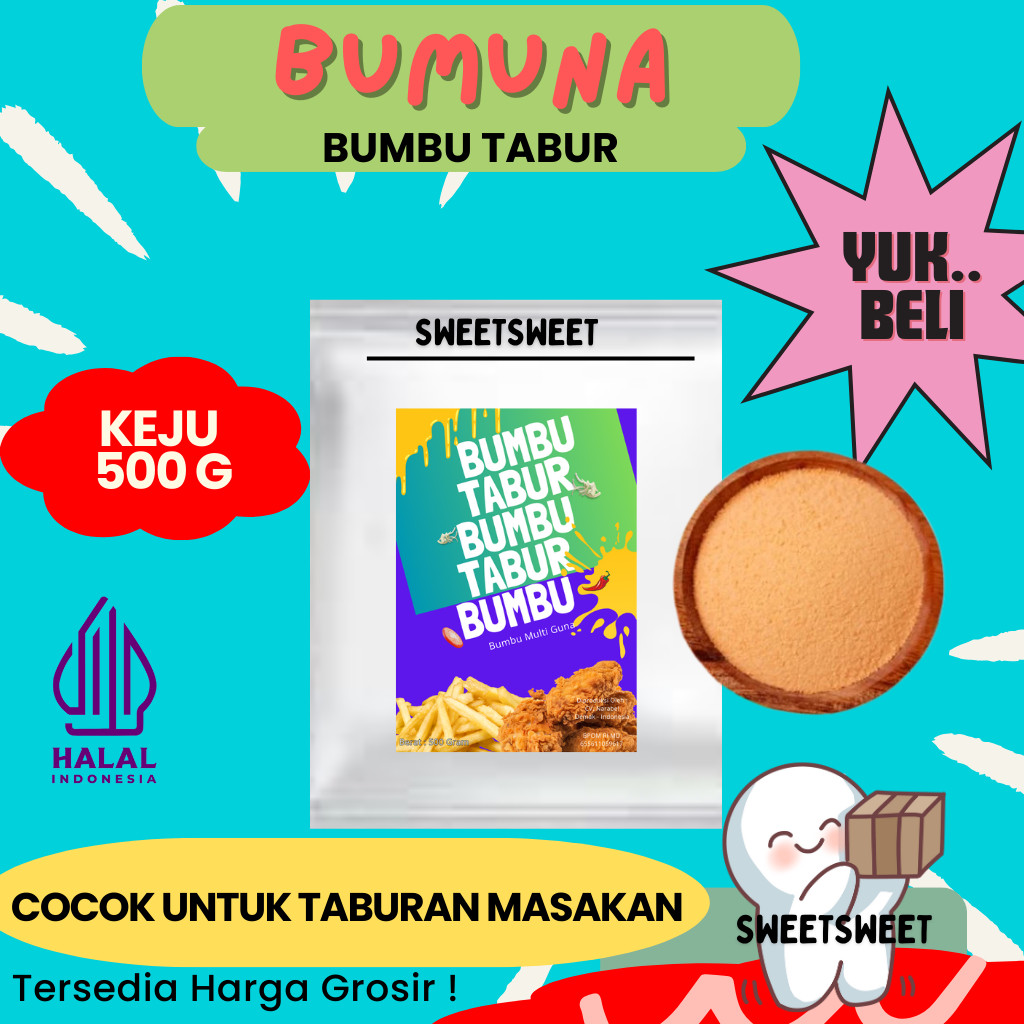 

Sweetsweet Cheese Seasoning Powder 500g | Bumbu Tabur Rasa Keju {BISA COD} {Lebih Murah Grosir}