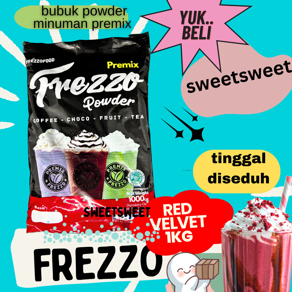 

Sweetsweet Frezzo Boba Powder Drink Red Velvet | Bubuk Minuman Syrup 1 kg {Bisa COD Dan Grosir}