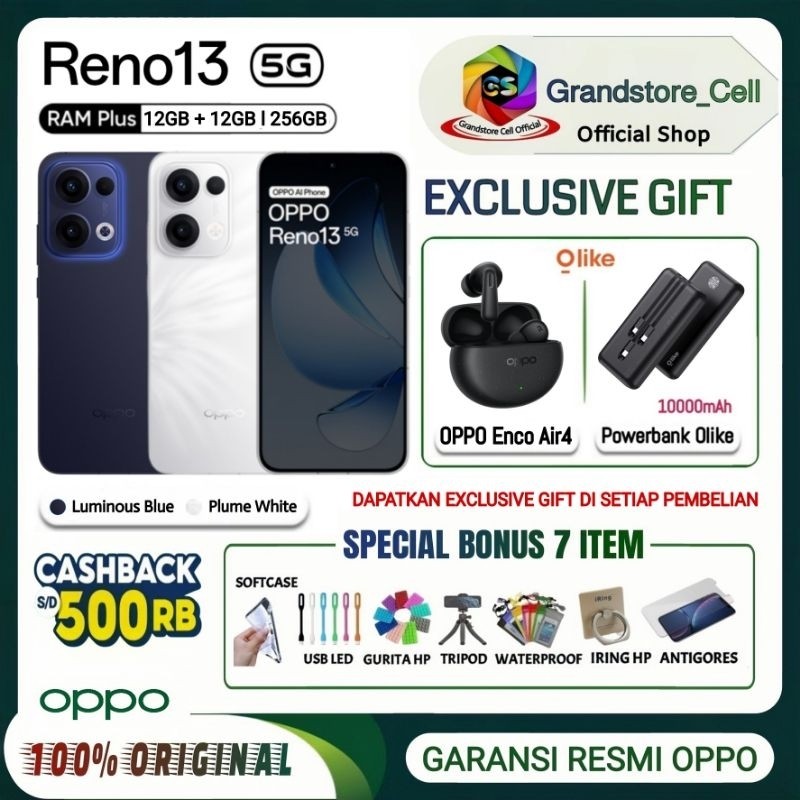 OPPO RENO13 5G RAM 12/256 GB | OPPO RENO 13 5G RAM 12/256 GB GARANSI RESMI OPPO INDONESIA