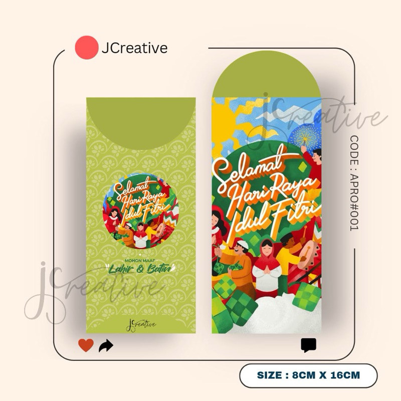 

[5 biji] amplop lebaran idul fitri / angpao lebaran idul fitri ukuran 8x10cm 8x16cm amplop idul fitri kecil besar tanggung