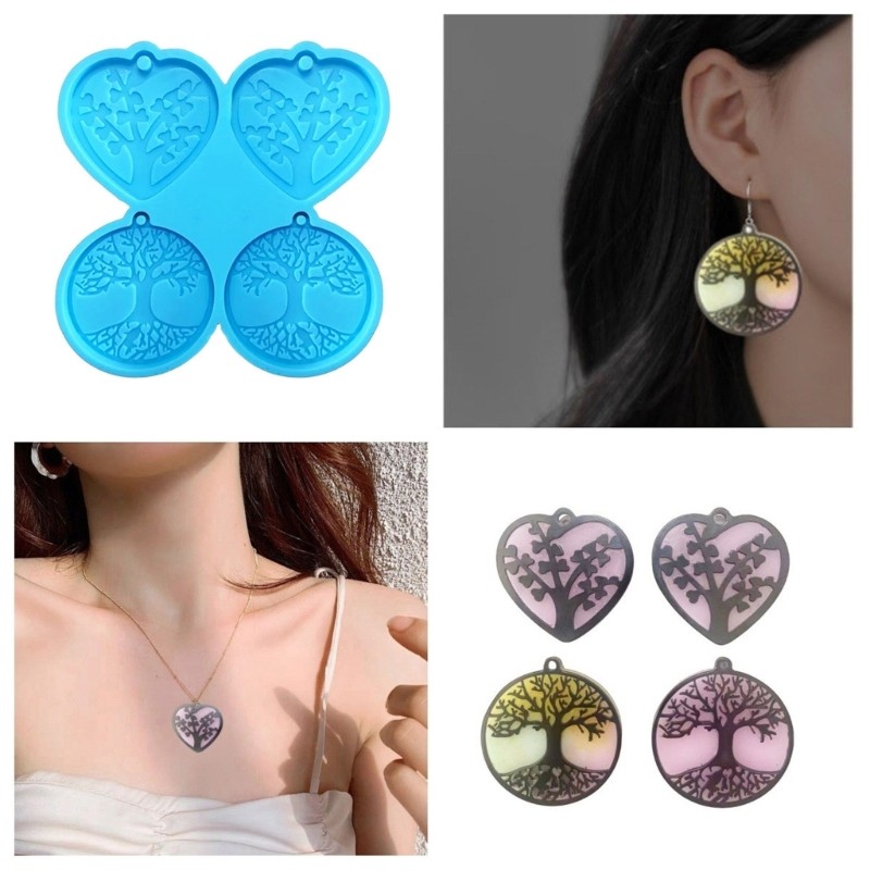 

Butterfly Earring Silicone Mold Keychain Resin Mold for DIY Crafts UV Epoxy Casting Molds Handmade Jewelry Life Tree Pendant
