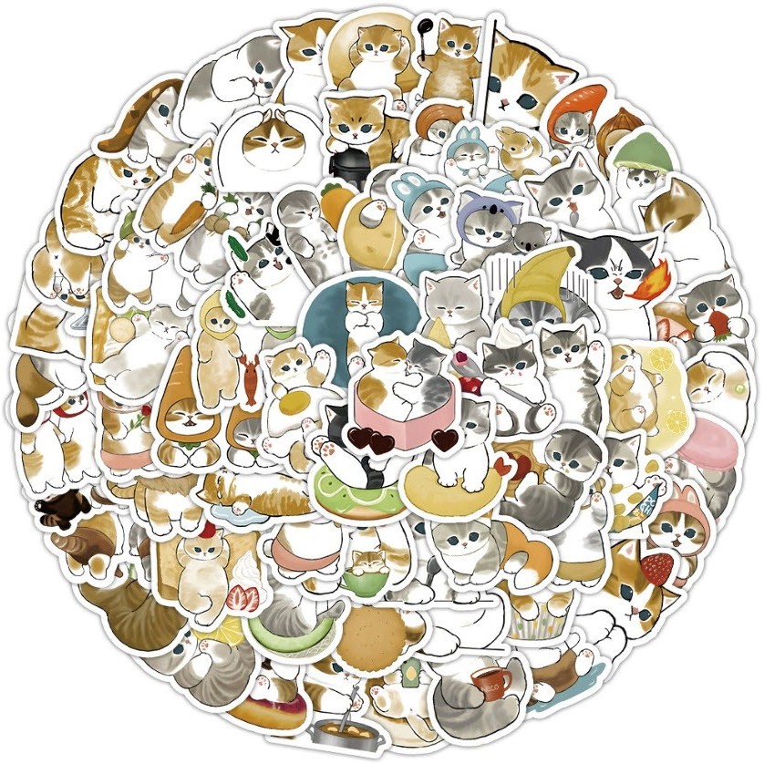 

100 Pcs Sticker Mofusand Waterproof untuk Tempelan Laptop Tumbler HP Koper DIY