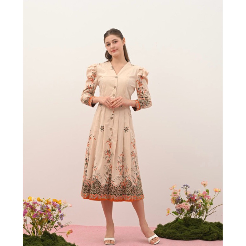 Long dres batik katun stretch dres batik wanita - 258UAS