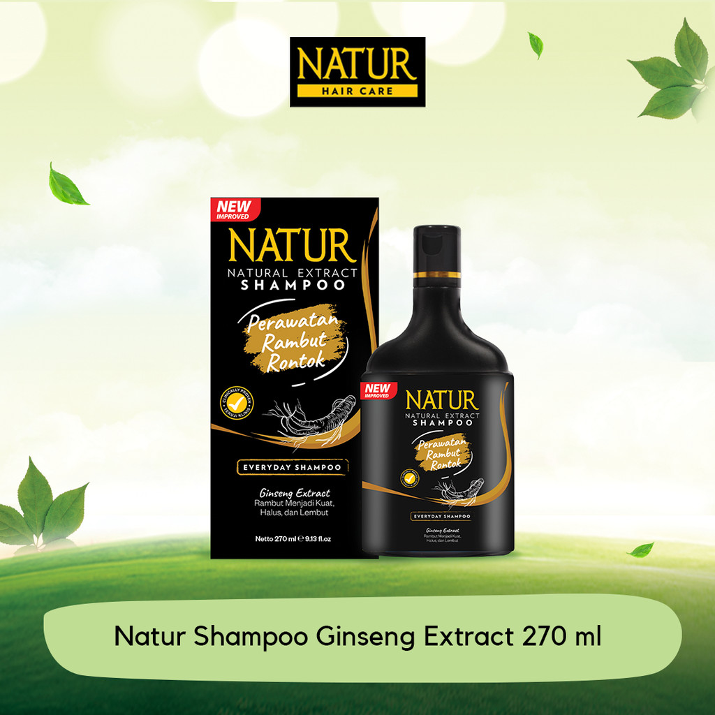 Natur Shampo Ekstrak Ginseng  Mengatasi Rambut Rontok Botak Menguatkan Akar Batang Rambut BPOM Shamp