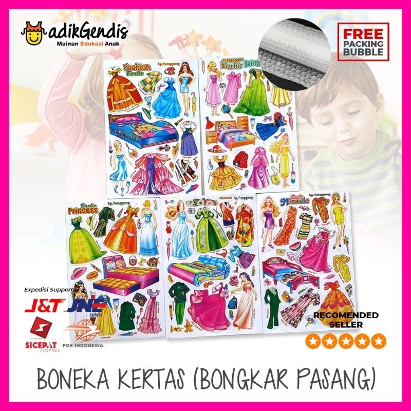 Mainan anak Paperdoll / Paper Dolls BP Bongkar pasang boneka dari kertas