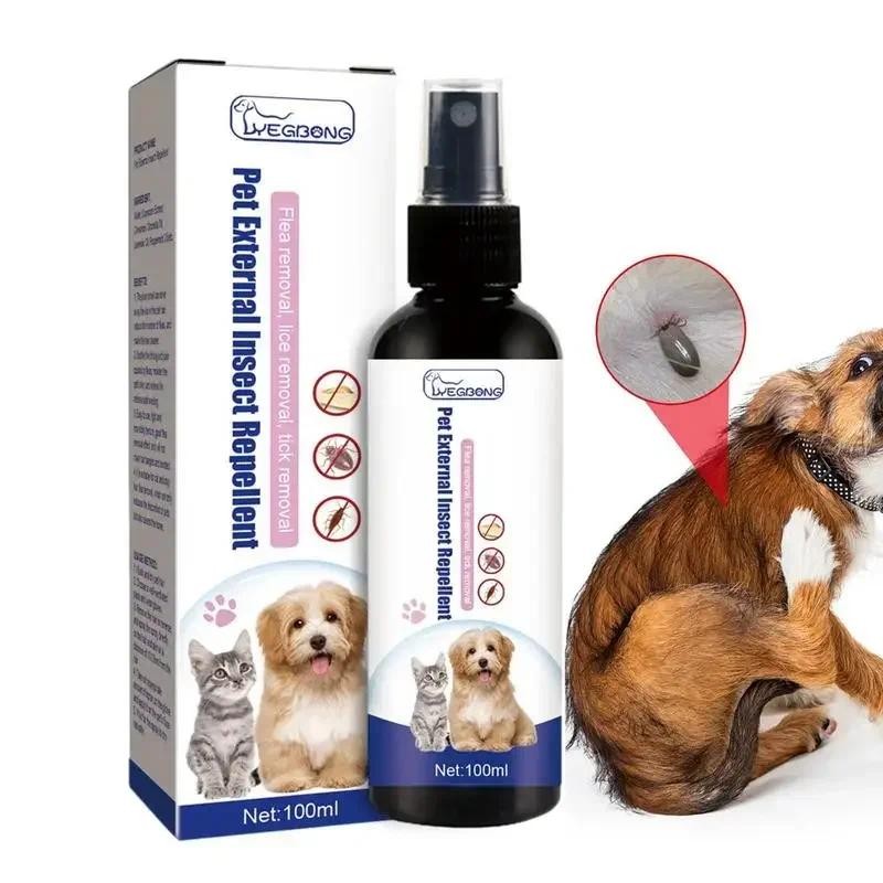 Pet Dog Cat Anti Flea Drops 100ml Insectcide Flea Lice Insect Remover Spray Flea And Tick Concentrat