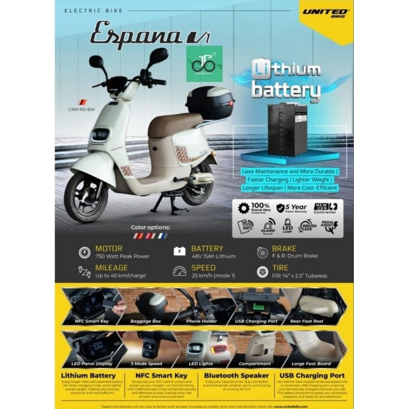 Sepeda Listrik United Espana V1 LITHIUM