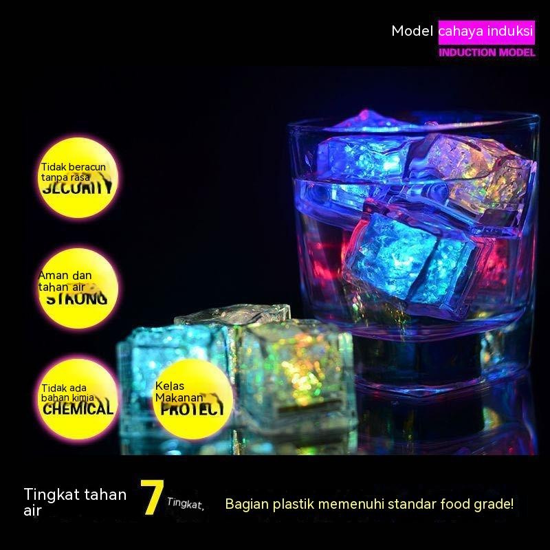Es Batu Berkilau/Cahaya Bercahaya/Lampu LED Es Batu Ajaib Es Batu Bercahaya/Mainan Mandi/Es Batu Lam