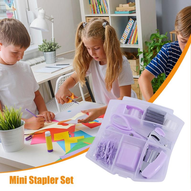 

Tiny Stapler Portable School Stapler Set Cute Office Supplies Miniature Stapler Set Portable Office Supply Stapler Kits With