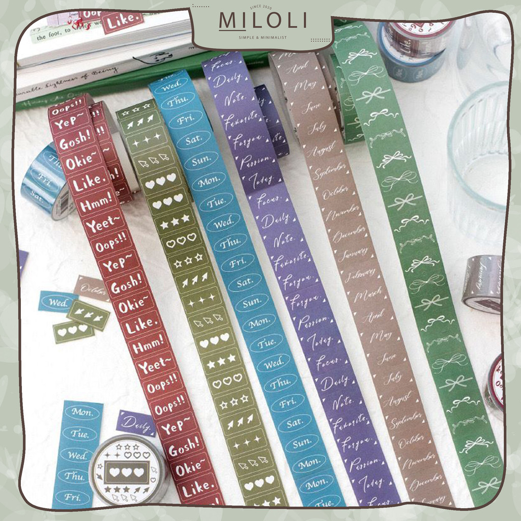 

[MILOLI] 1Rolls STICKER TAPES TODAY'S MOOD Cartoon Washi Tape Masking Tape BuJo DIY Scrapbook Journal - A0068