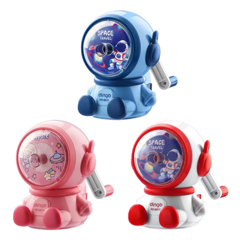 

Cartoon-Astronaut Sharpener Manual Pencil Sharpener Pencil Sharpening Tool Auto Feeding for Student Girl Boy School Home