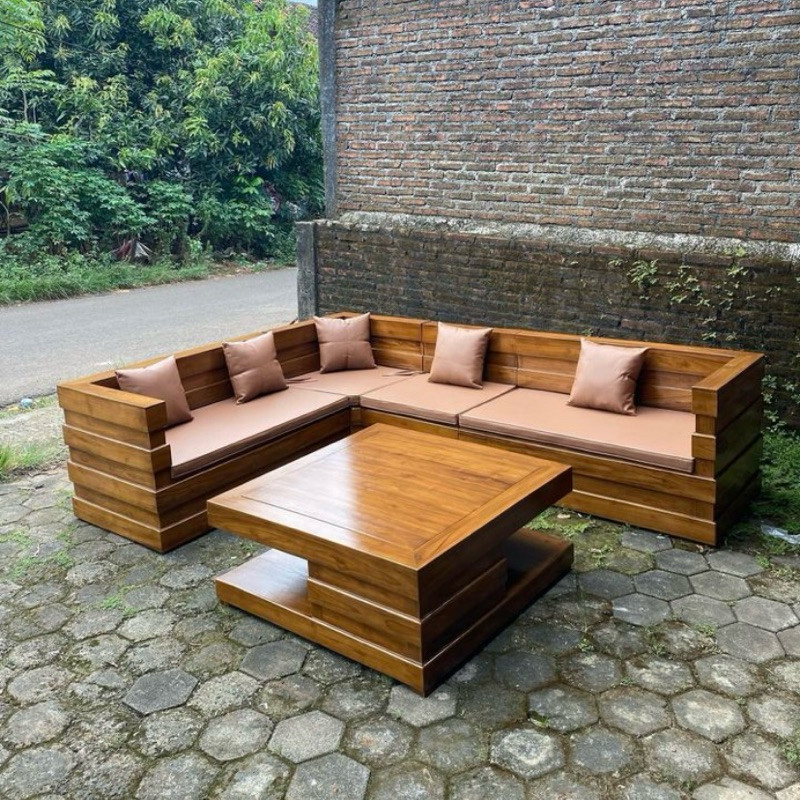 Sofa Sudut Box Kayu Jati Set Sofa Sudut Minimalis Sofa Sudut Model Box