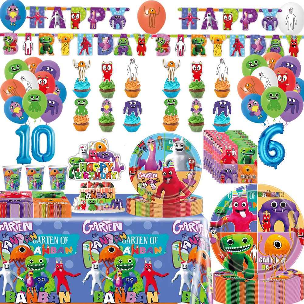 

Garten of BanBan Birthday Balloons Party Supplies Gift Bags Plates Cutlery Decorations Child Birthday Party Favors Baby Shower