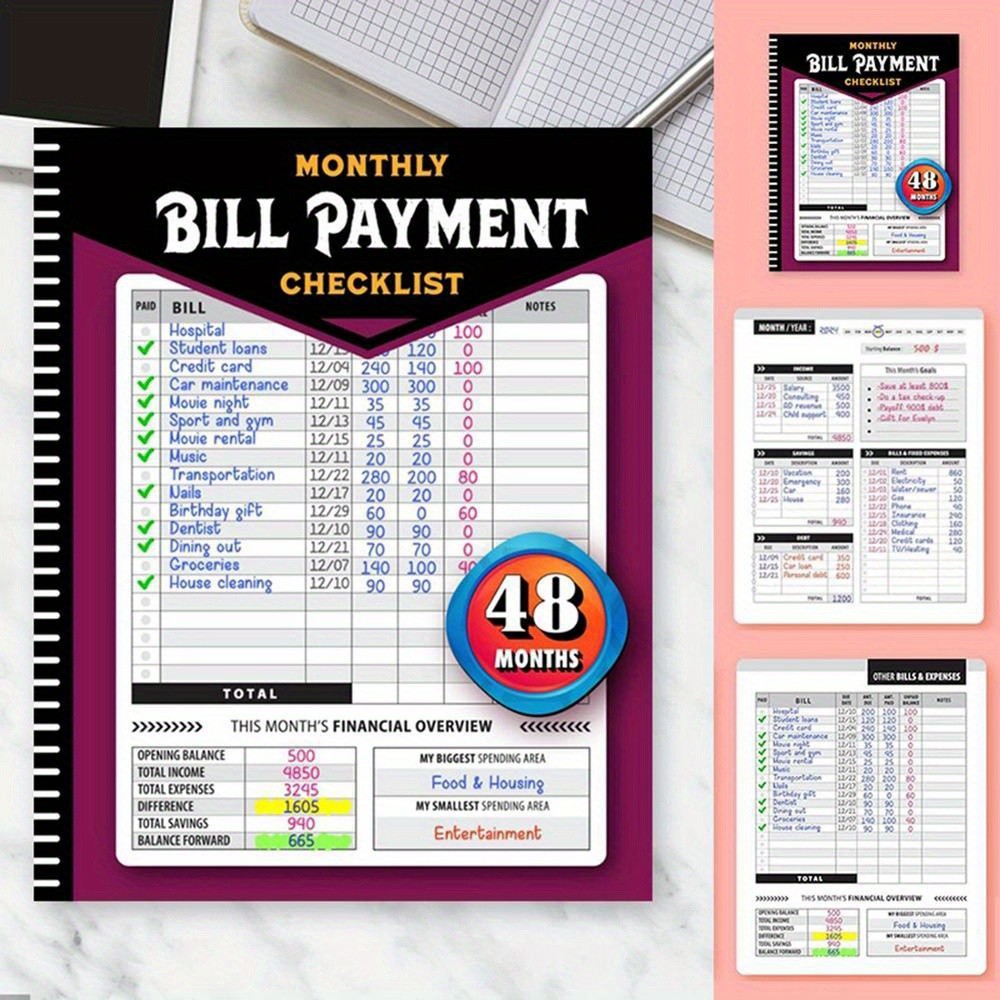 

Monthly Bill Payment Tracking Notebook - Financial Management and Budgeting Ledger, Checklist for Tracking and Payment Records