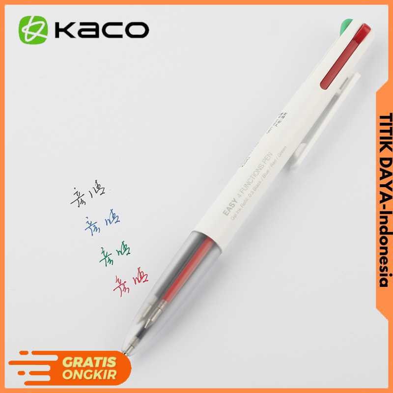 

Kaco EASY 4 in 1 Multifunction Gel Pen Pena Pulpen Bolpoin 0.5mm 1 PCS - K1041 (Black Blue Red Green Ink) [TITIKDAYA]