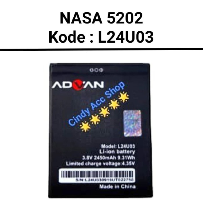 Baterai Advan NASA 5202 L24U03 Original Batre Battery