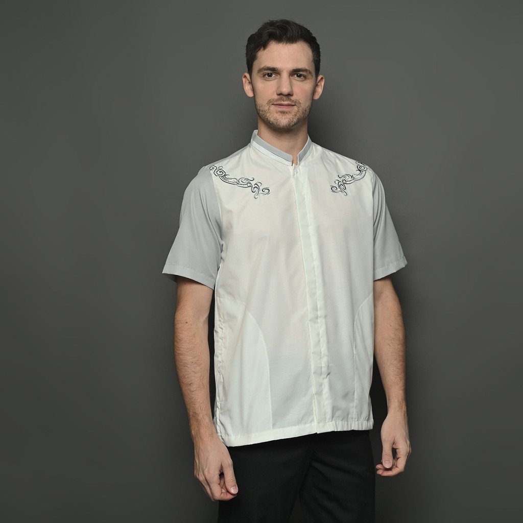 Salman - Kemeja Baju Koko Zaivan ARY 177 Premium Pria Dewasa Bordir Lengan Pendek