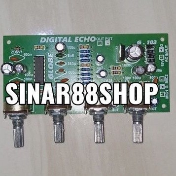 KIT SUPER DIGITAL ECHO TOEL 12V TRANSISTOR 2MIC PLUS REGULATOR G103 G-103 G 103 G-M3