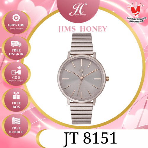 Jam Tangan 8151 JIMS HONEY Rantai Stainless Anti Air Import Arloji Fashion Cewek Free Box