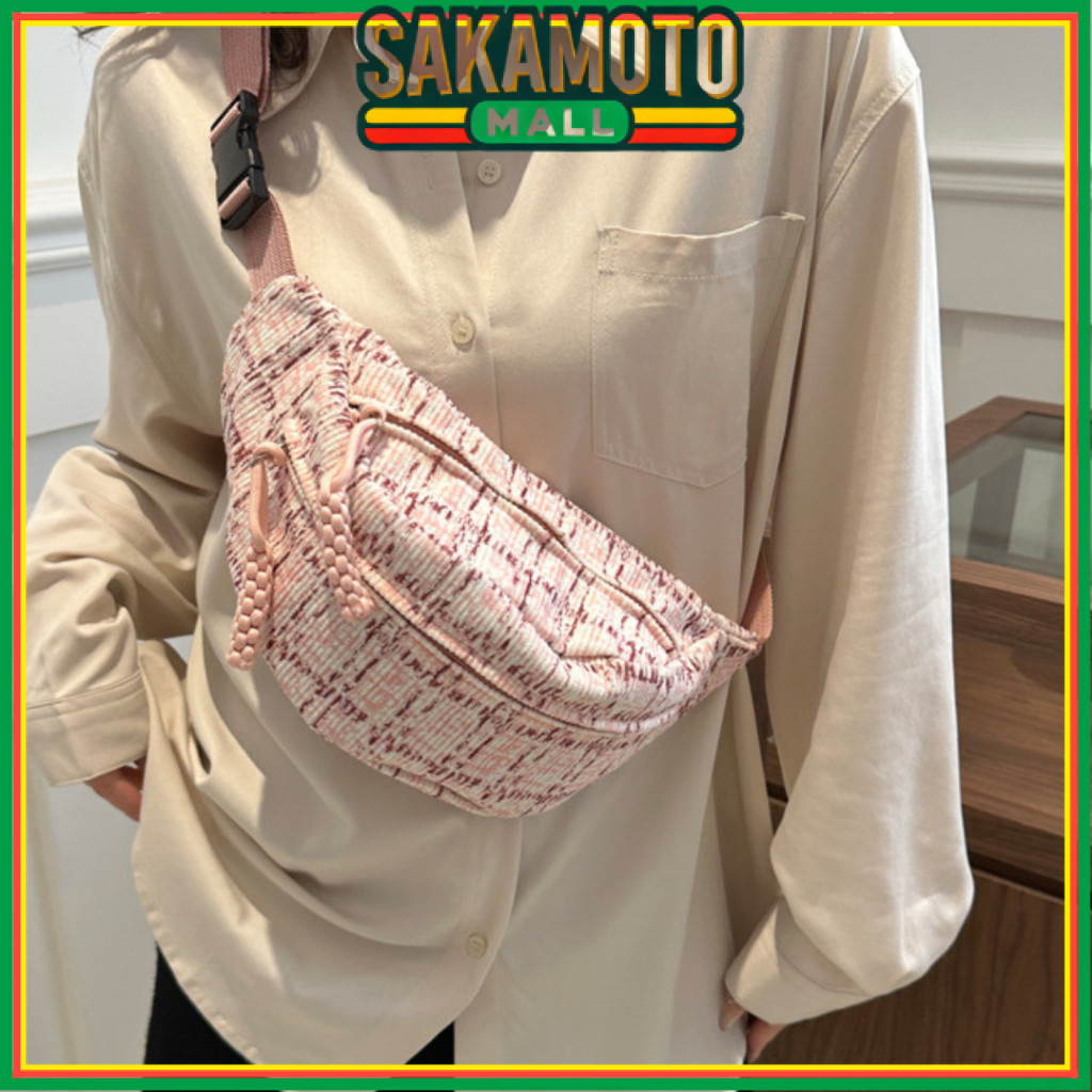 TAS WAIST BAG WANITA NILON PINK JEACA TA982P3 WAISTBAG SELEMPANG DADA PINGGANG WB KEKINIAN  CEWEK MU