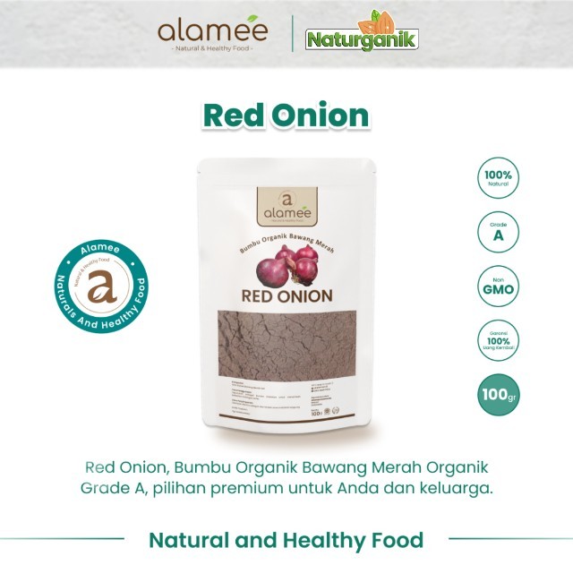 

ALAMEE Bawang Merah Bubuk Bumbu Dapur Instan Red Onion Powder Organik Masak Seasoning 100 Gram Naturganik