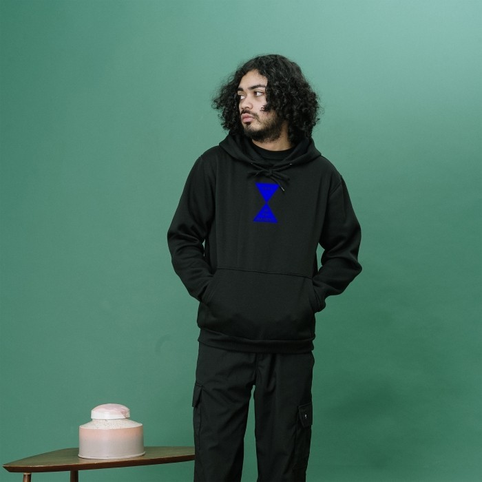 UNKL347 Jacket Hoodie Hitam Model Simpel Bahan Fleece IVOR
