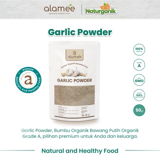 

ALAMEE Bubuk Bawang Putih Ground Garlic Powder Bumbu Dapur Organik Instan Murni Seasoning 50 Gram Naturganik