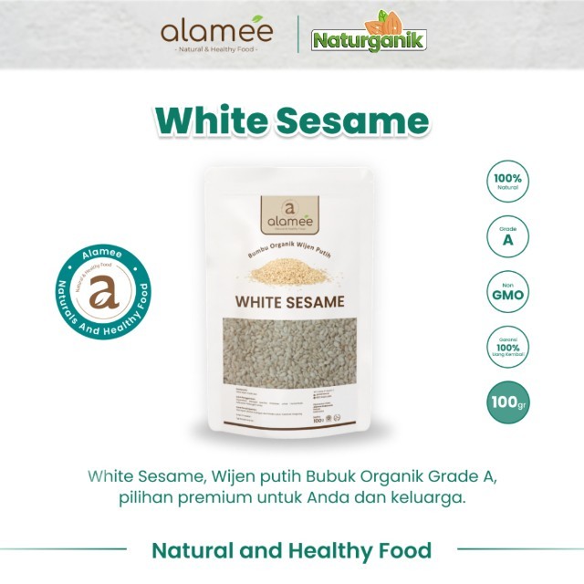 

ALAMEE Wijen Putih Siap Makan White Sesame Seed Bumbu Dapur Organik Masak 100 Gram Naturganik